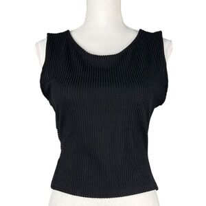 Antistar Black Cut Out Ribbed Tank Women’s Size Large NWT
